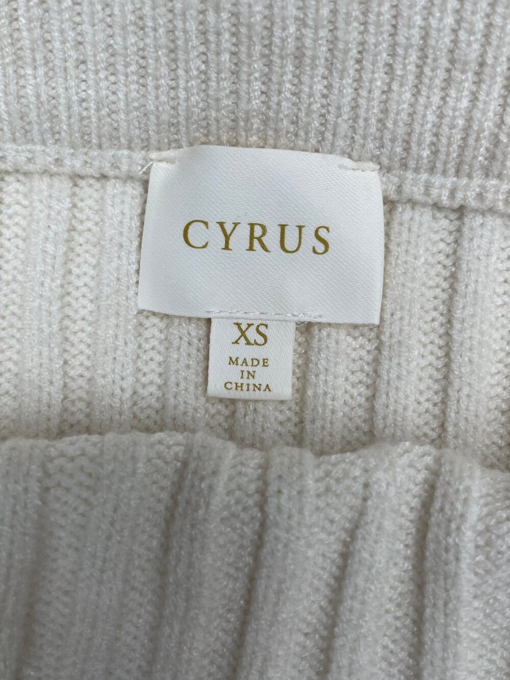 CYRUS Coquette Cable Knit Maxi Skirt Cream Ivory Ribbed Winter Cottagecore XS - Picture 14 of 16